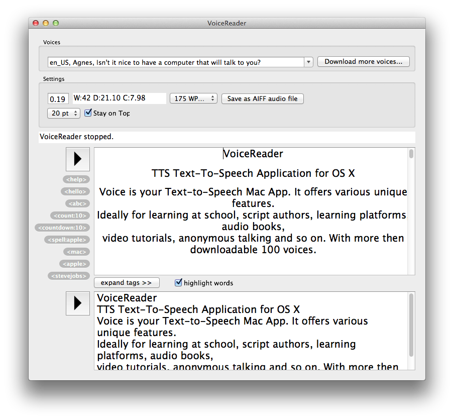 text to speech mac os 7.5.5