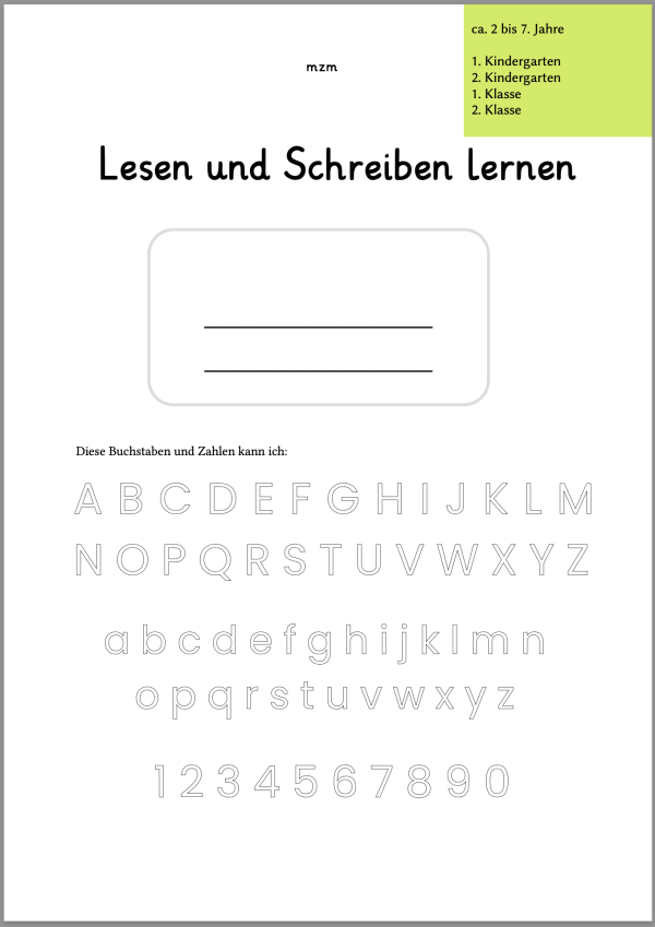 Lesen und Schreiben lernen (PDF)
